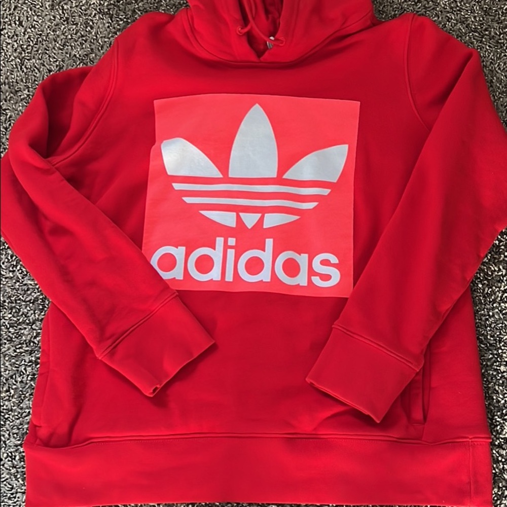 Red adidas hoodie